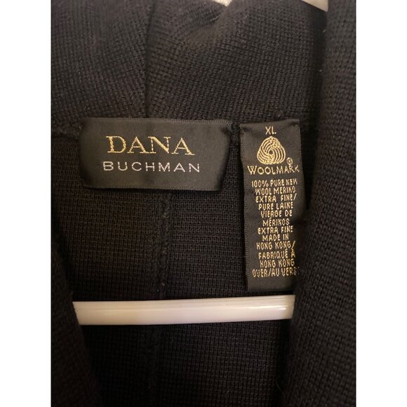 Dana Buchman Size XL Black Woolmark Button Front Merino Wool Blazer - Picture 2 of 7